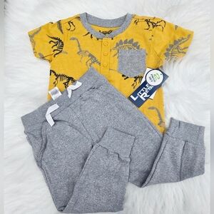LITTLE REBELS TODDLER BOY DINOSAUR SHIRT & JOGGER SET 4T NEW WITH TAG